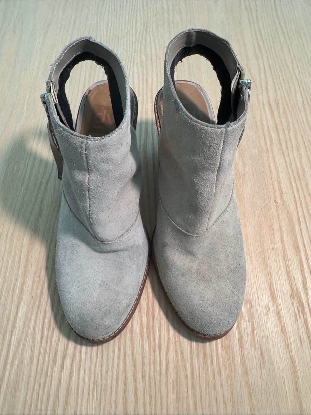 DV by Dolce Vita Taupe Suede Cutout Ankle Booties